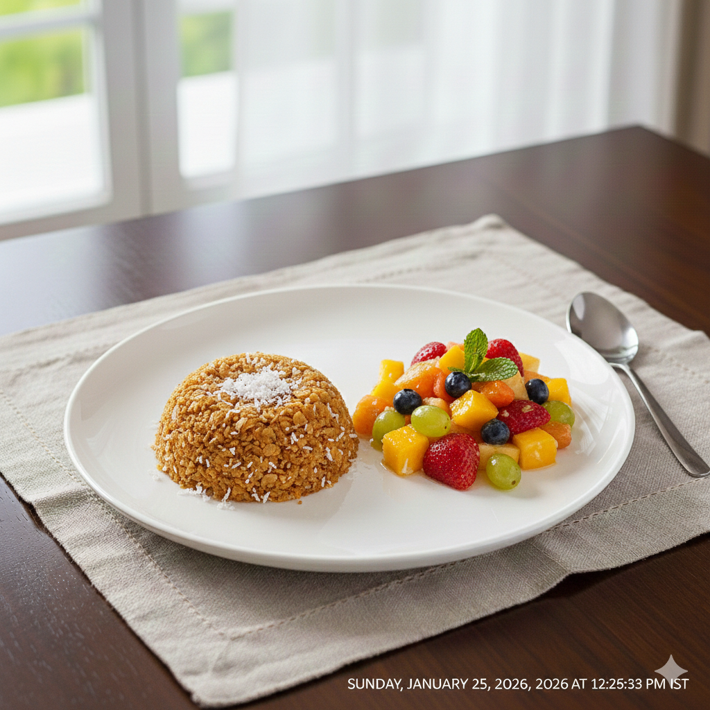 jaggery aval and fruit salad