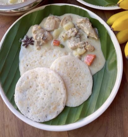 Kal appam and chicken stew